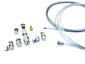 Gaszug Kupplung Bremse Bowdenzug Kabelset komplett mit Nippel/Schraubnippel universal 2,50m