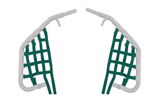 Nerf bar für KTM 450 / 525 XC Quad Nerfbar in weiss mit grünem Netz