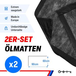 Ölmatte Quad ATV 2 Stück in 60x90 cm zur Aufnahme von Altöl mit starkem Saugkern