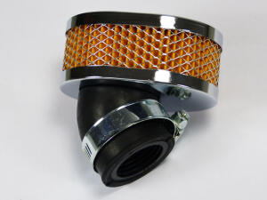 Luftfilter Oval chrom 28/35mm 45 Grad Klassik