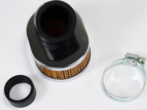 Luftfilter Oval chrom 28/35mm 45 Grad Klassik