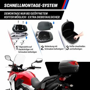 Top Case 28 Liter Helmkoffer schwarz für Suzuki Motorrad