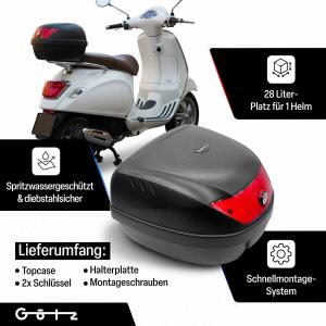 Top Case 28 Liter Helmkoffer schwarz für Ducati Motorrad