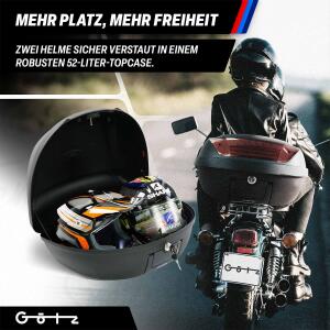 Topcase für Vespa Piaggio Rollerkoffer top Case XXL mit 52Liter Helmkoffer