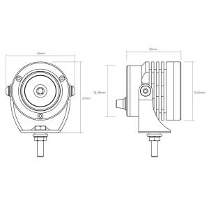 Zusatzscheinwerfer LED für Motorrad Quad komplett Set E-Prüfzeichen