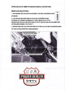 Spritzschutz für BMW R1200GS