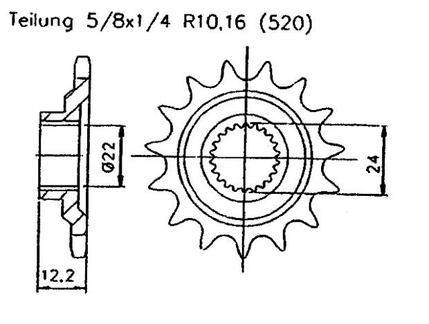 Ritzel für Aprilia ETX 600 Tuareg Zähnezahl 15