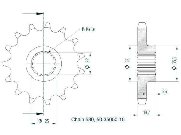 Ritzel für Ducati Multistrada 1200 (S) Zähnezahl 15