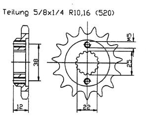Kettenrad Z.15 für Ducati 750 Paso 1987-1990