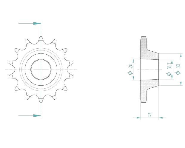 Ritzel für Hercules K 50 50 SX, K 50 RX Zähnezahl 13