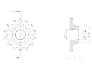 Ritzel für Hercules K 50 50 SX, K 50 RX Zähnezahl 13