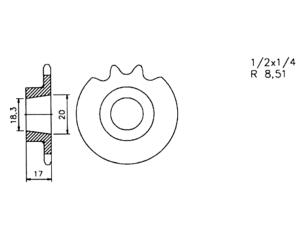 Ritzel für Hercules K 50 50 SX, K 50 RX Zähnezahl 13