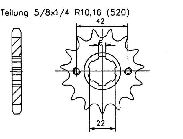Ritzel für Honda XR 250 Zähnezahl 13