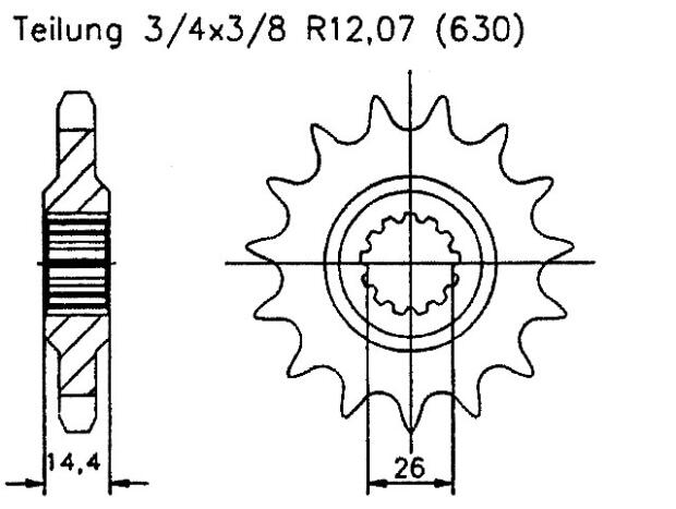 Ritzel für Honda CB 750 F Zähnezahl 15