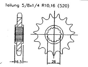Ritzel für Honda CBR 1000 RA-A Fireblade C-ABS 520...