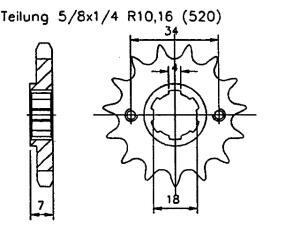 Ritzel für Honda MBX 125 F Zähnezahl 13