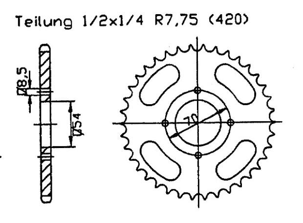 Ritzel für Honda MTX 50 Zähnezahl 14