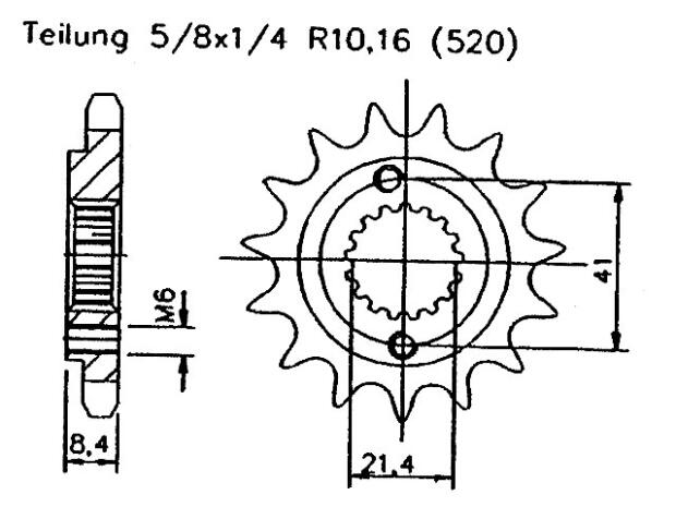 Kettenrad Z.13 für Honda 250 XR R 1996-2000