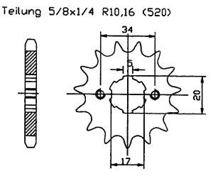 Ritzel für Honda TRX 200 Fourtrax/D Fourtrax Type II...