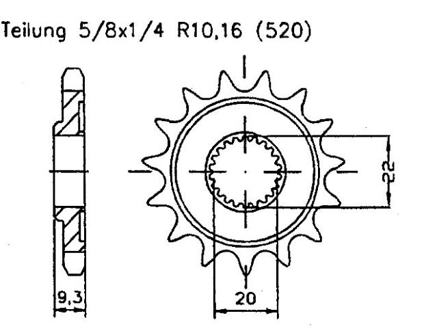 Kettenrad Z.13 für Kawasaki 250 KX F T6F-T8F,W9F,XAFB 2006-2015