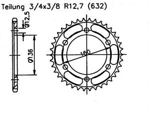 Ritzel für Kawasaki ZX 1000 A1-A2 Ninja (ZX10)...
