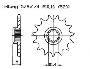 Ritzel Z.15 für Kawasaki 600 ZX-6R Ninja chain 520...