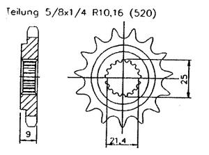Ritzel Z.12 für Kawasaki 300 KEF A1-A6 Lakota 1995-2000