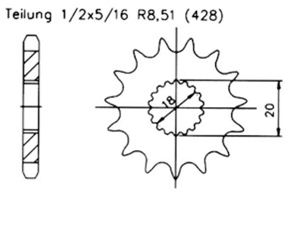 Ritzel für Kreidler Dice 125 CR Zähnezahl 13