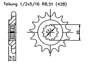 Ritzel für KTM SX 85 Zähnezahl 14