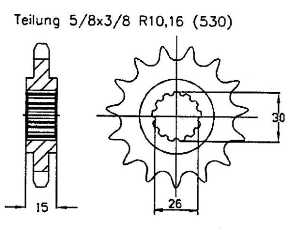 Ritzel für MZ 1000 SF Zähnezahl 16