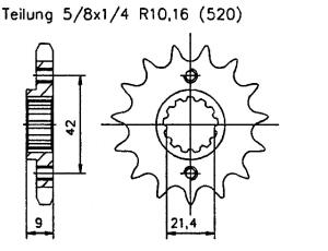 Ritzel für Suzuki DR 500 S-X,Z Zähnezahl 15
