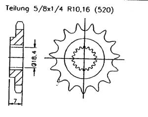 Sprocket Z.13 for Suzuki 125 RM J,K,L,M  1988-1991