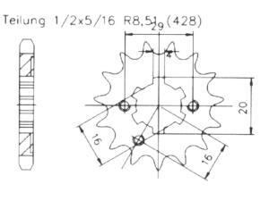 Ritzel für Suzuki DR 100 D/E/F/G/H/J/K/L...