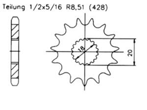 Ritzel für Suzuki GN 125 R Zähnezahl 12