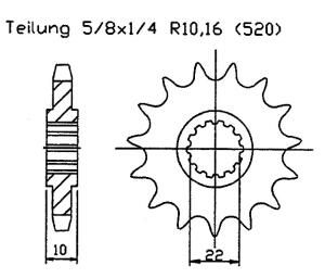 Ritzel für TM 400 Zähnezahl 14