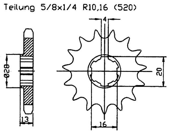 Kettenrad Z.13 für TM 125 Cross 2004-2005