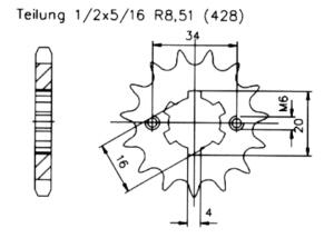 Ritzel für Yamaha YZ 80 K Zähnezahl 12