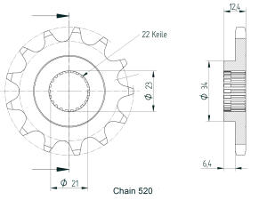 Ritzel Z.14 für Yamaha 250 YFM R-A Raptor 2011-2011