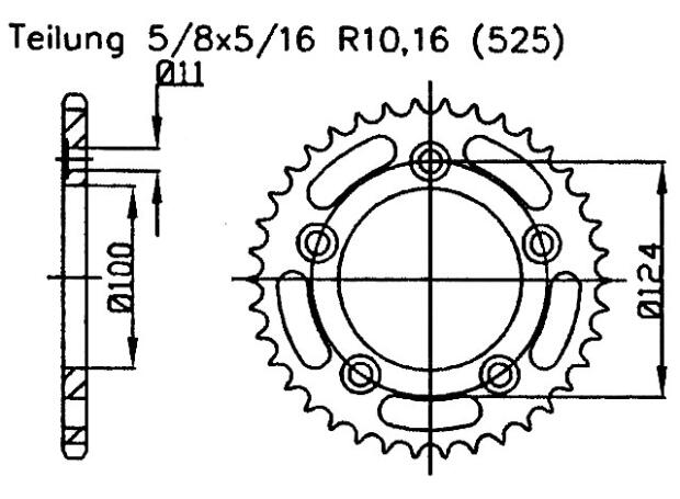 Rear sprocket for SRV 850 22 Teeth