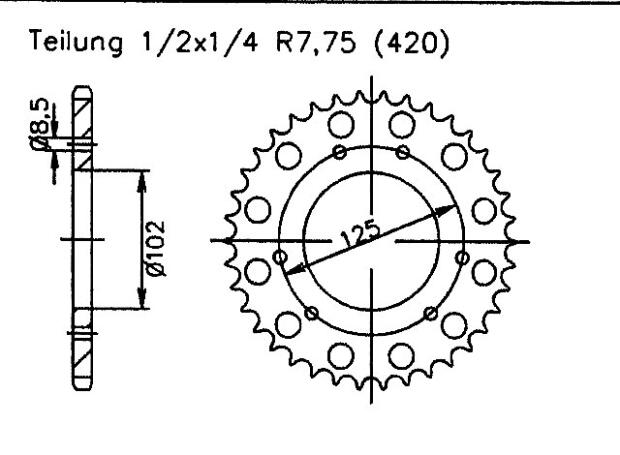 Rear sprocket for SX 50 11 Teeth