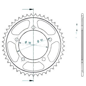 Kettenrad für BMW S 1000  RR Zähnezahl 44