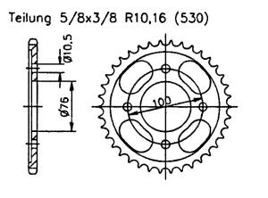 Kettenrad für Bombardier DS 650 X Zähnezahl 40