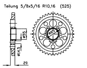 Kettenrad für Ducati / 999 S / AMA Zähnezahl 36