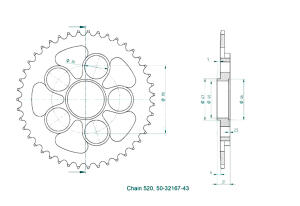 Kettenrad für Ducati Hypermotard 950 (SP/RVE)...