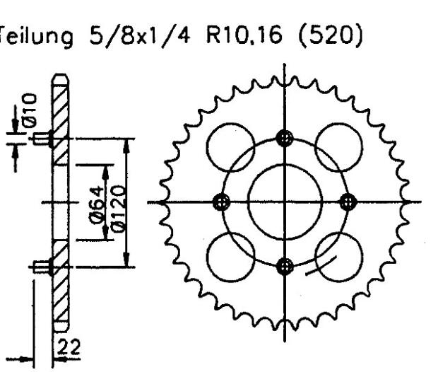 Rear sprocket for Monster 800 S2R 15 Teeth