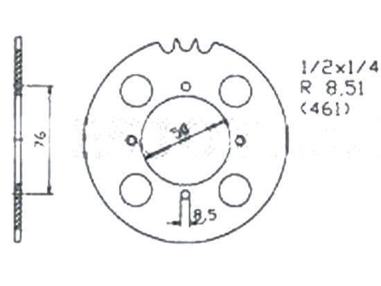 Rear sprocket for K 50 50 Sprint ab Fgst.-Nr. 685160522 14 Teeth
