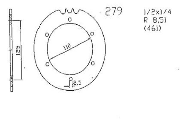 Kettenrad für Rixe RS 80 / Herkules 50/80/RX9 Ulltra Zähnezahl 41