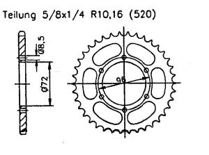 Kettenrad für Honda CR 500...