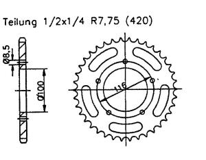 Rear sprocket for CR 85 R 15 Teeth