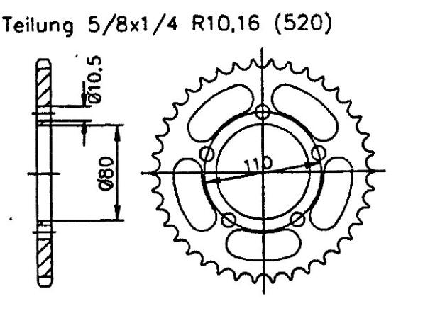 Kettenrad für Honda XR 200 RA,RB Zähnezahl 48